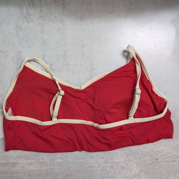 NWT Andie Red White Trim Adjustable Strap The Bells Top Bikini Swimsuit XXXL - Picture 4 of 9